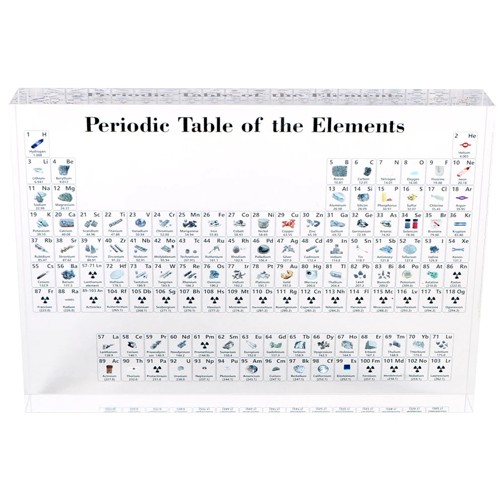 Kids Teaching Tool Crystal Chemical Element Display Periodic Table Of Elements Acrylic Periodic Table Display