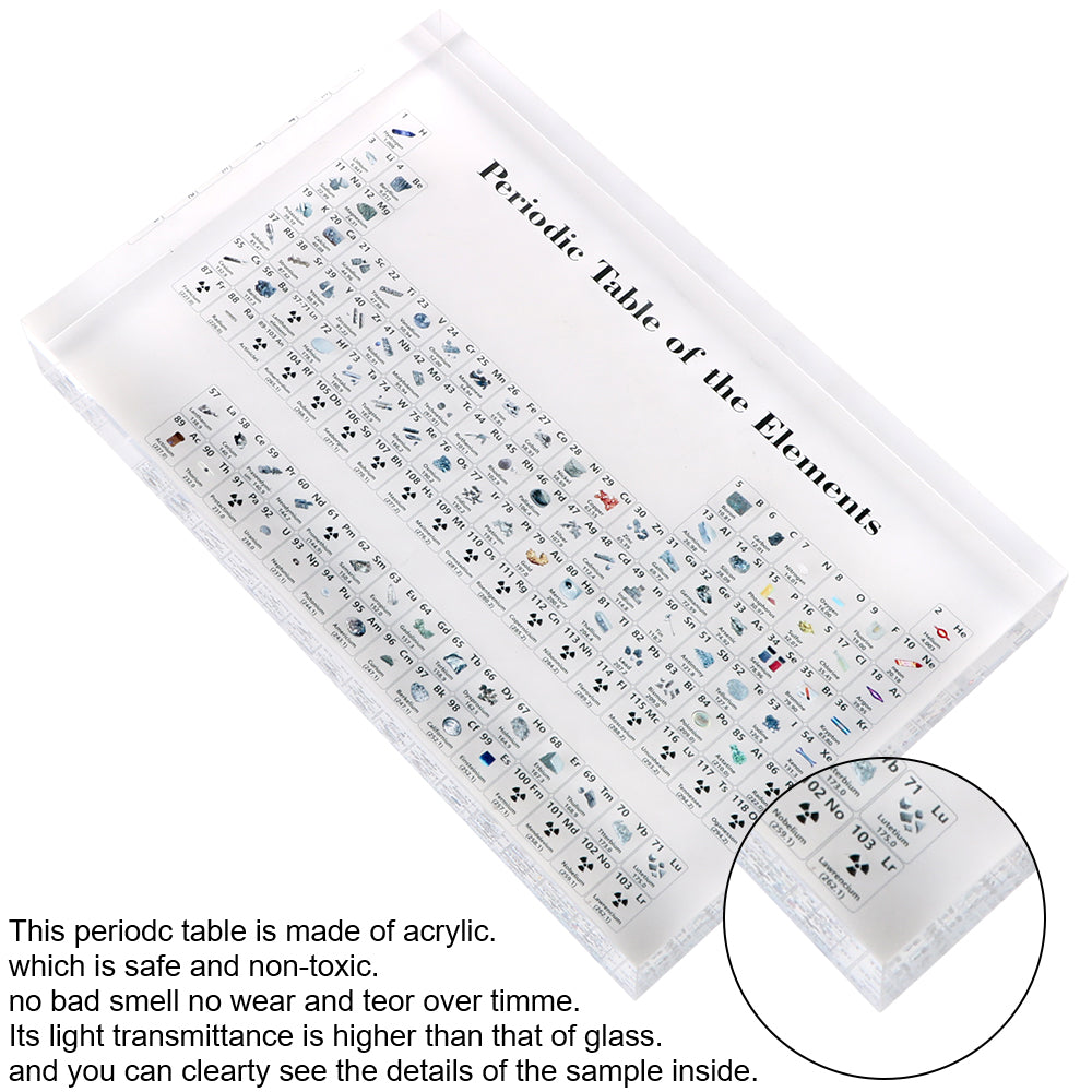 Kids Teaching Tool Crystal Chemical Element Display Periodic Table Of Elements Acrylic Periodic Table Display