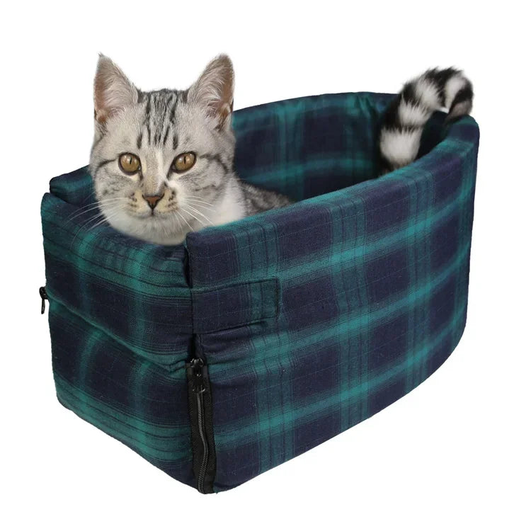 Pet Dog Armrest Booster Interactive Car Seat Safety Tethers Console Travel Carrier With Removable Bed