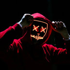 LED Halloween Mask Luminous Glow in The Dark Mascaras Halloween Party Costume Cosplay Masques Light Horror Props Neon Masquerade