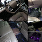 1Set Car Universally LED Light Up Car Floor Mats Starlight Fiber Optic Car Rugs Mat Light
