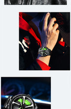 Sports 3D Spinning Mens Watches Car Rim Hub Wheel Watches Waterproof Quartz Car Wristwatch Watch Unique Design Relogio Masculino
