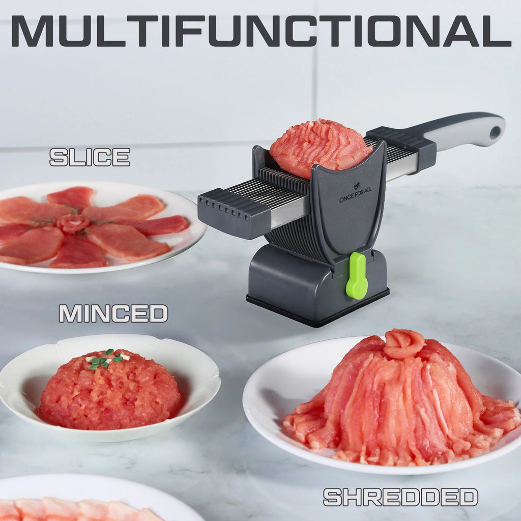 ONCE for All Meat Slicer and  Knife Set for Meat Slicing , Manual Fresh Meat Cutter, Slicer for Beef, Pork, Chicken Breast