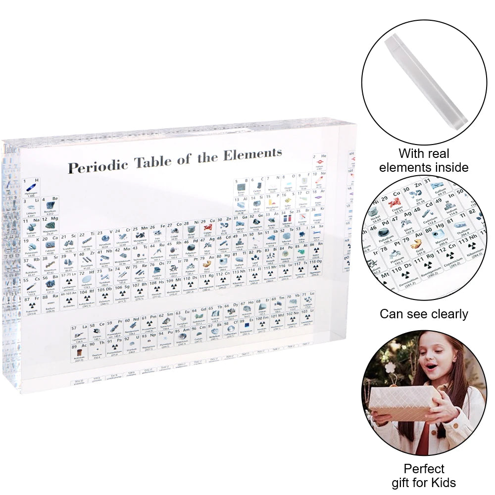 Kids Teaching Tool Crystal Chemical Element Display Periodic Table Of Elements Acrylic Periodic Table Display