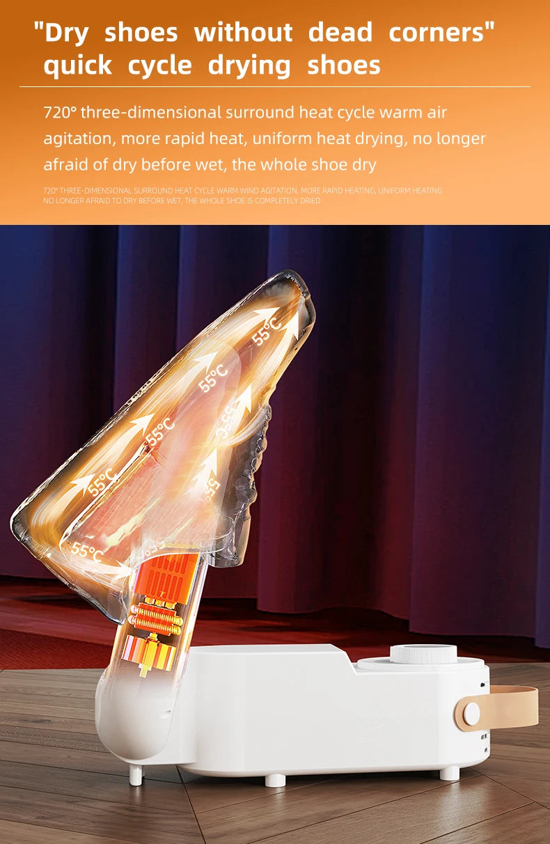 Portable Electric Shoe Dryer Adjustable Shoe and Boot Dryer With Intelligent Timer Foldable Shoe and Boot Dryer Shoe Drying Mach