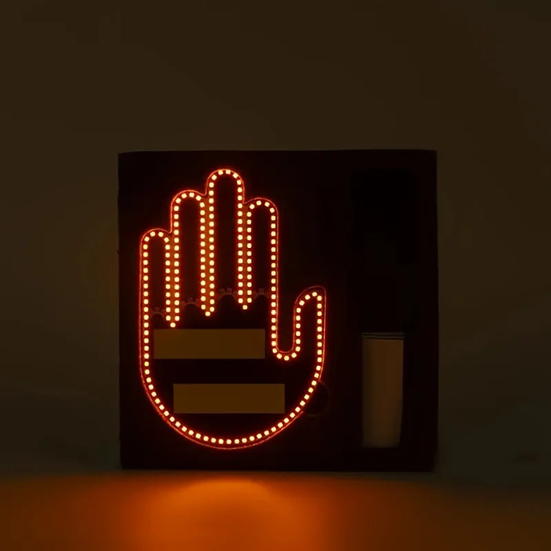 New LED Illuminated Gesture Light Car Finger Light With Gesture Light Hand Lamp Funny Hand Lamp Windshield Warning  LED Up Sign