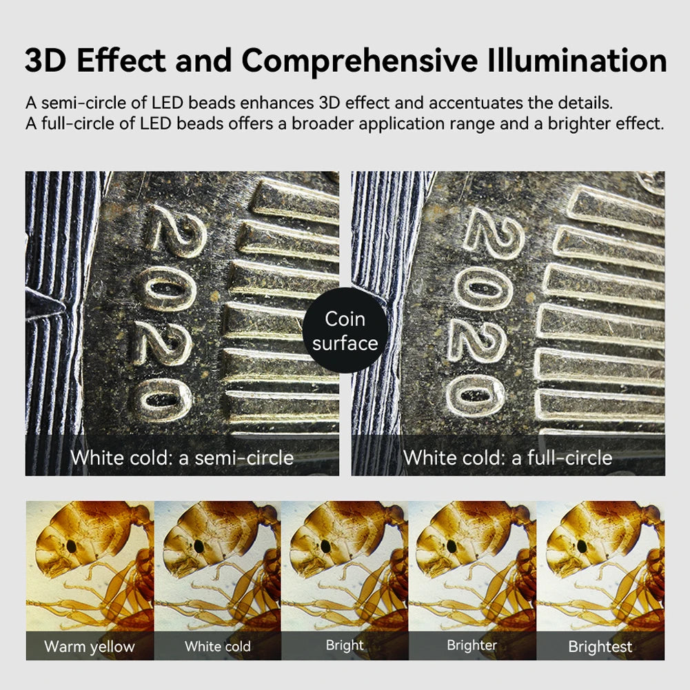 Digital 200X Microscope Lens mini Portable Lenses With LED Fill Lights CPL Filter Phone Adapter For iPhone Android Phones