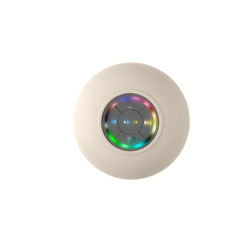 Portable Waterproof Mini Bluetooth Shower Speaker with Suction Cup and LED Lights 3D Surround Stereo Subwoofer Bathroom Audio
