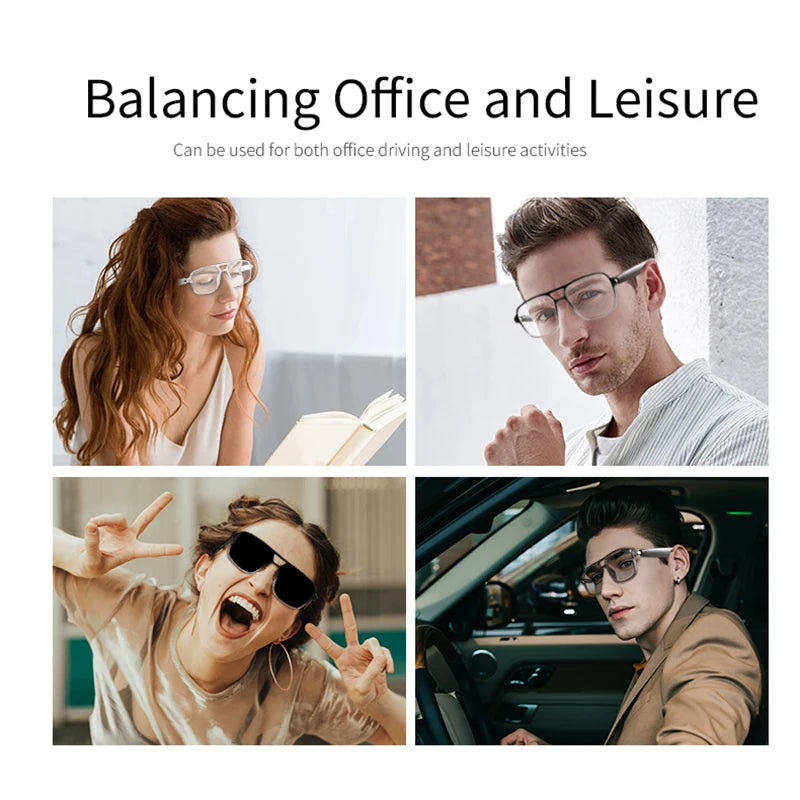 GS-10 Smart Audio Glasses Color-Changing Lenses Rechargeable Wireless Call Voice Assistant  and Music Control