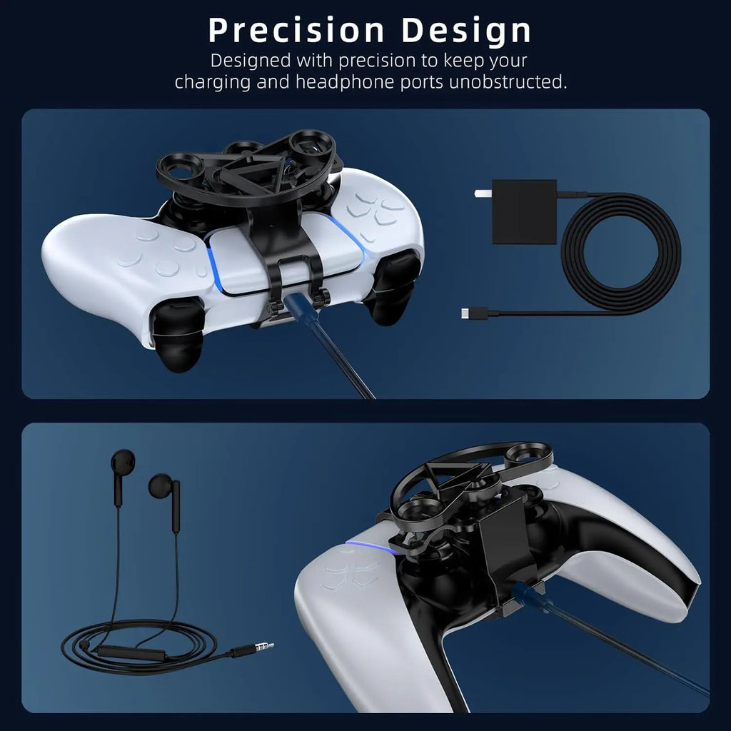 GAMINJA Racing Game Controller Steering Wheel Attachment Accessory For Playstation 5 Mini Steering Wheel For PS5 Game Controller