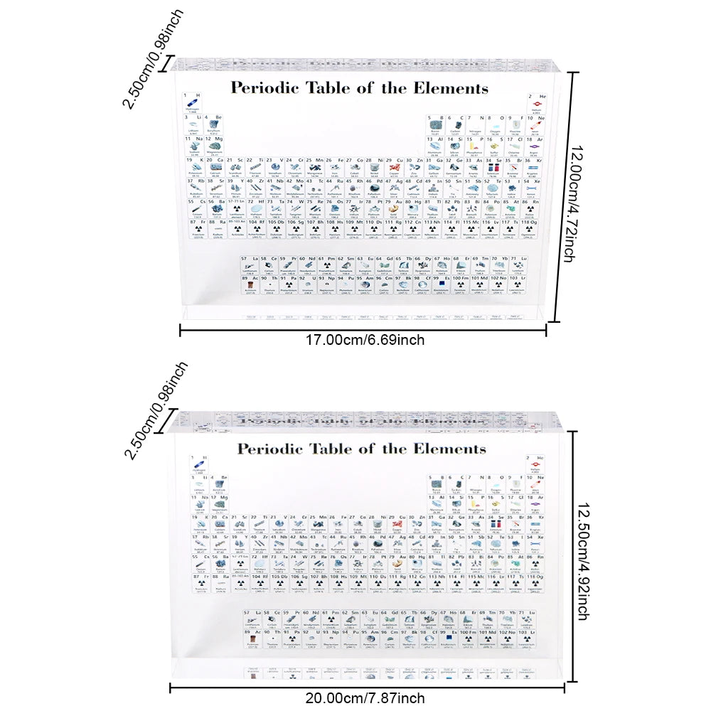 Kids Teaching Tool Crystal Chemical Element Display Periodic Table Of Elements Acrylic Periodic Table Display