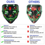 LED Halloween Mask Luminous Glow in The Dark Mascaras Halloween Party Costume Cosplay Masques Light Horror Props Neon Masquerade