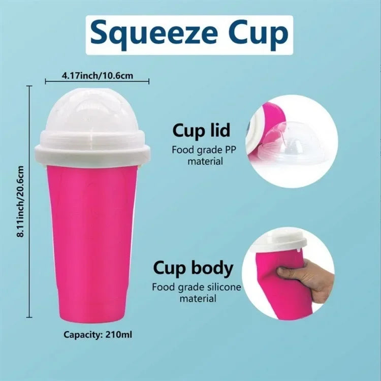 2024 Summer Magic Slushy Maker Squeeze Cup Homemade Milk Shake Maker Cooling Cup Squee DIY it for Family