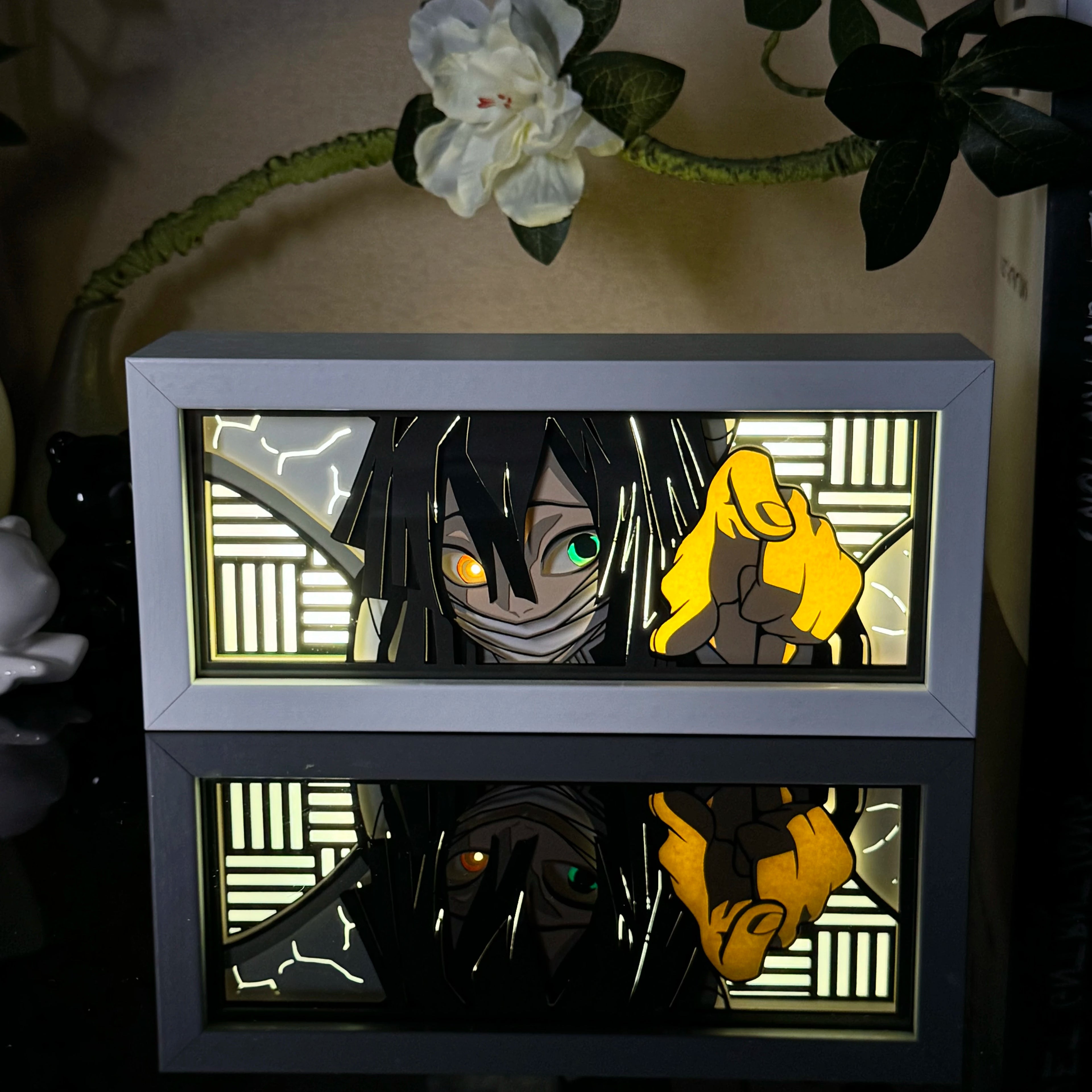 Led Multicolored  Anime Light Box For Bedroom Decoration Paper Cut Shadow Box Birthday Gift Bedside Night Lamp Gifts