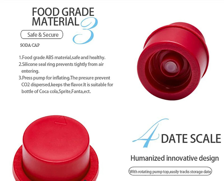 Soda bottle cap Saver Lids Bottle Top Carbonated Keeper Cola Cork Stopper Soda Pressure Caps Inflatable Soda Sealer Fizzy Drink