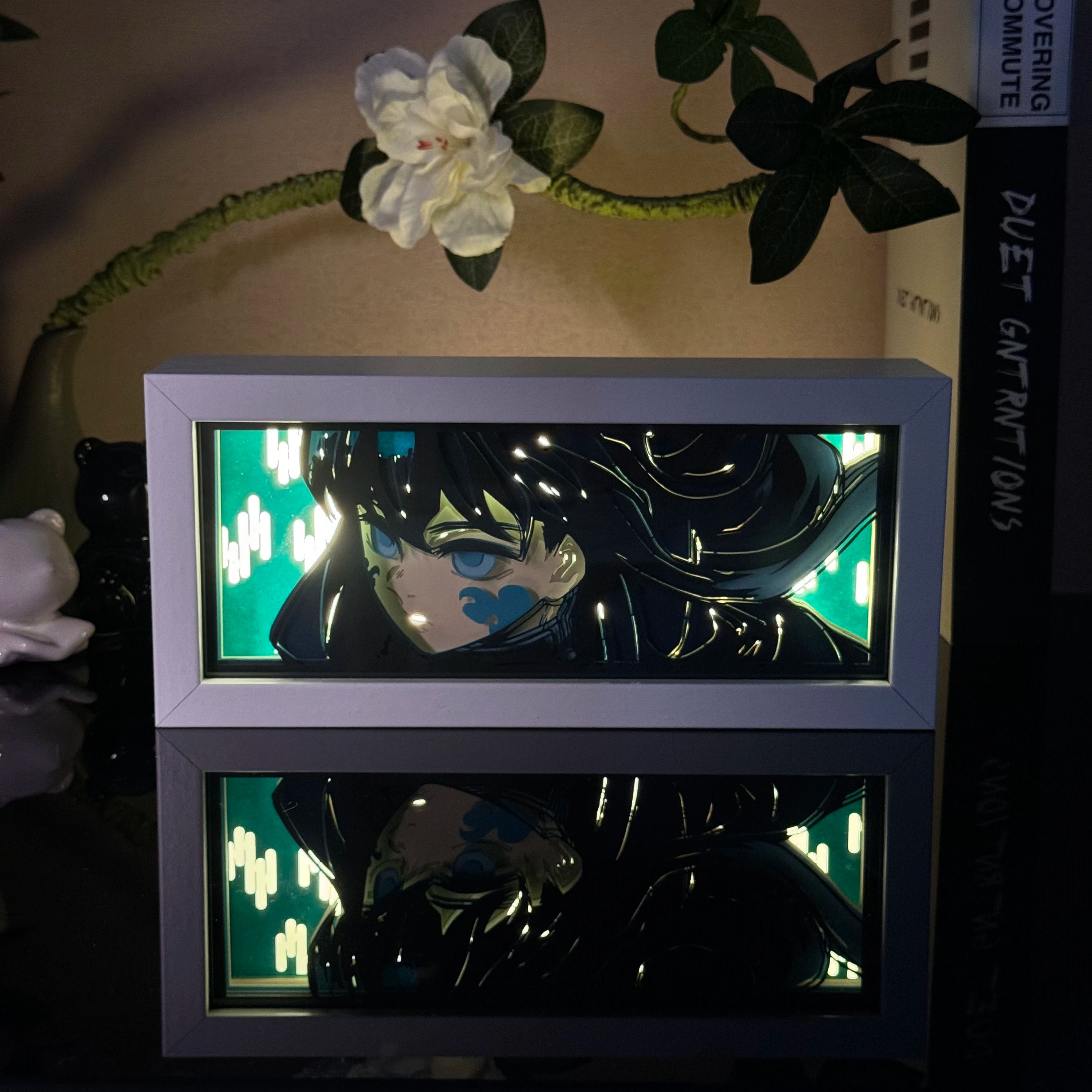 Led Multicolored  Anime Light Box For Bedroom Decoration Paper Cut Shadow Box Birthday Gift Bedside Night Lamp Gifts