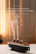Titanic Ship Model Decoration Air Humidifier 250ml Essential Oil Diffuser Jellyfish Smoke Ring Spray Aroma Diffuser For Home