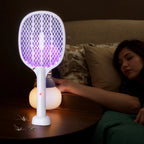 Electric Fly Insect Bug Zapper 2 in 1 Racket Mosquito Killer Fly Swatter Trap USB Rechargeable for Home 3000V UV Light Bug