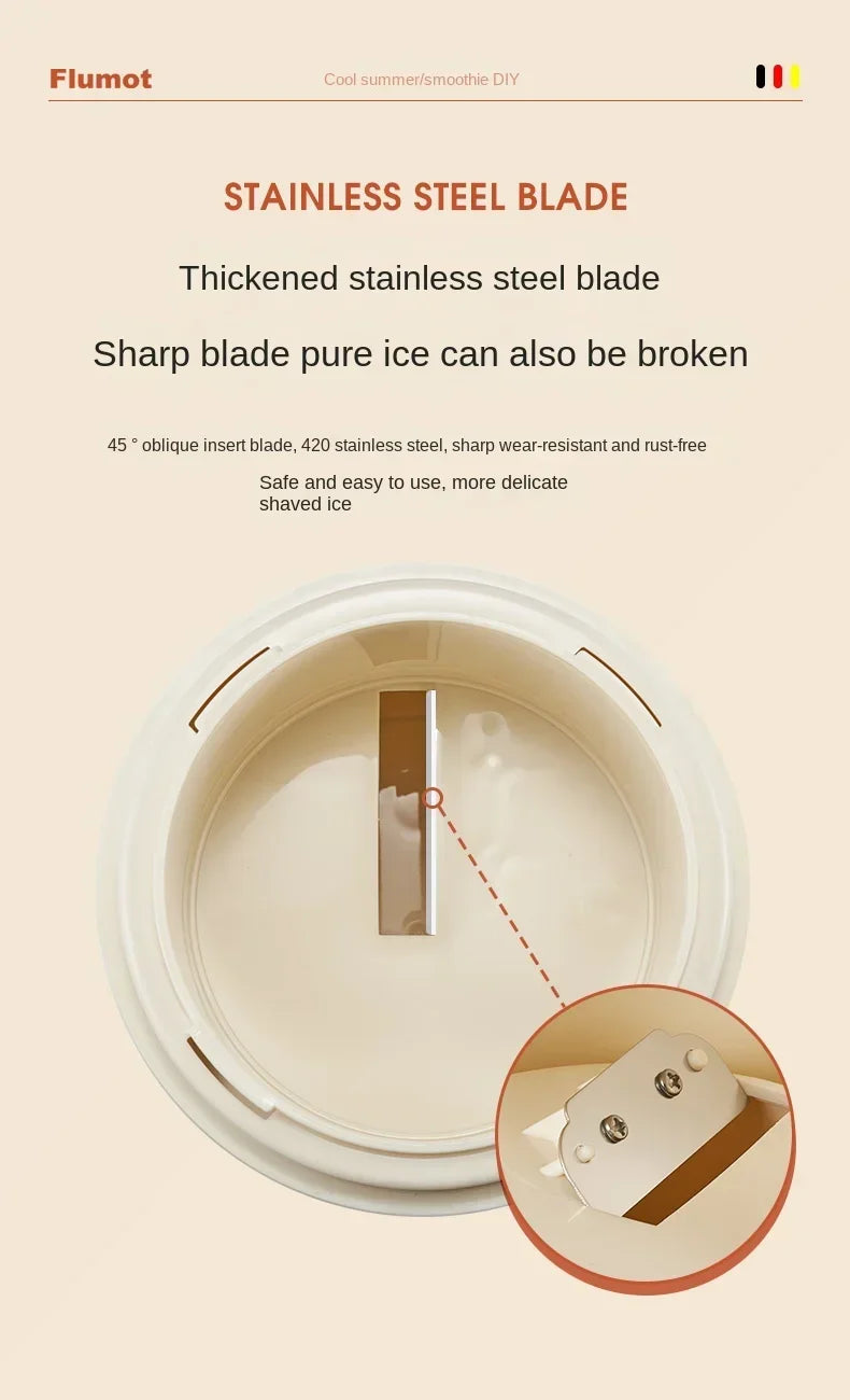 Portable Mini Hand-crank Ice Crusher Slush Machine for Home Use - Easy Ice Making A