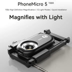 Digital 200X Microscope Lens mini Portable Lenses With LED Fill Lights CPL Filter Phone Adapter For iPhone Android Phones