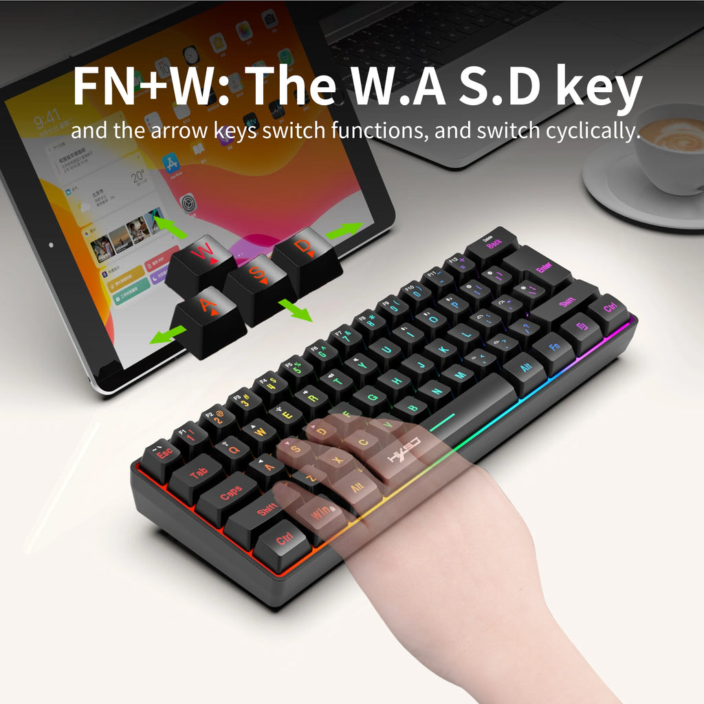 60% Wireless Gaming Keyboard and Mouse Combo, RGB Backlit Quiet Ergonomic Mechanical Feeling Keyboard, Gaming Mouse for Desktop