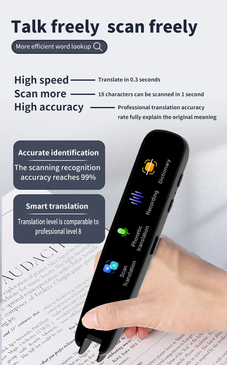 Offline Translation Pen For Teacher Student Dictionary English Intelligent Scanning Point Reading 123 Languages Translator Pen