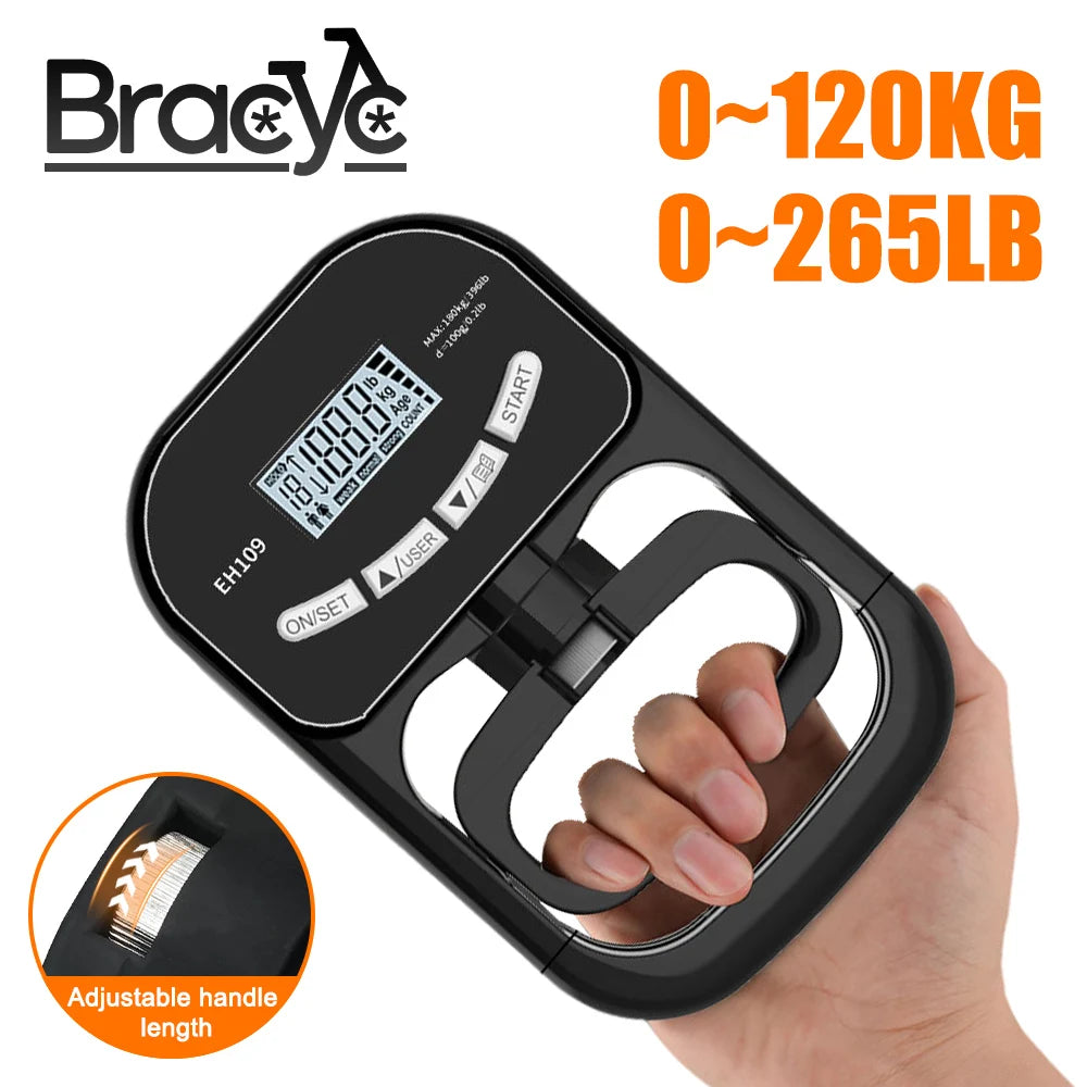 Grip Strength Tester 265Lbs/120Kg Digital Hand Dynamometer Grip Strength Meter USB LCD Screen Hand Grip Dynamometer