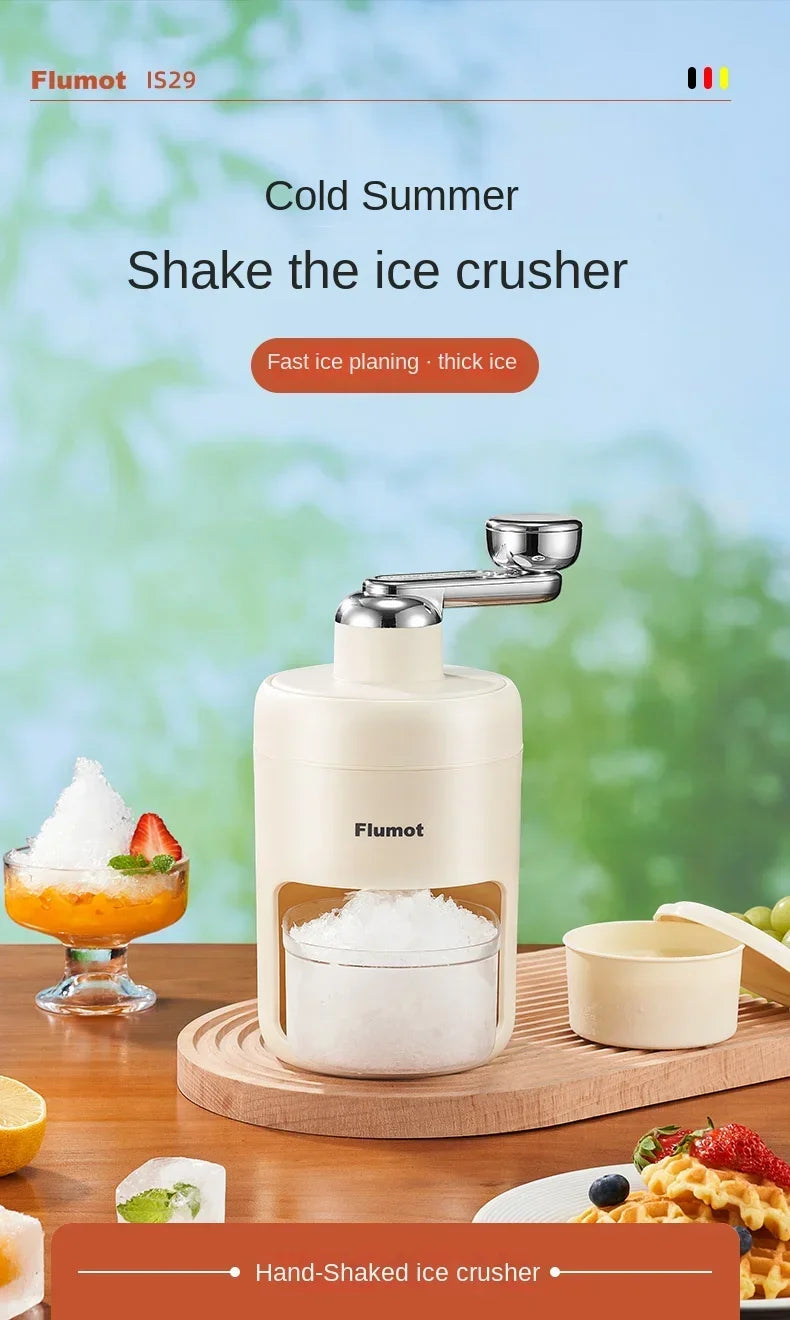Portable Mini Hand-crank Ice Crusher Slush Machine for Home Use - Easy Ice Making A