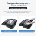 3Pcs Travel Vacuum Compression Backpack 17 inch Laptop Business Backpack Large Capacity Expanded Backpack With Anti-theft Lock