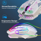 60% Wireless Gaming Keyboard and Mouse Combo, RGB Backlit Quiet Ergonomic Mechanical Feeling Keyboard, Gaming Mouse for Desktop