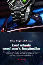 Sports 3D Spinning Mens Watches Car Rim Hub Wheel Watches Waterproof Quartz Car Wristwatch Watch Unique Design Relogio Masculino