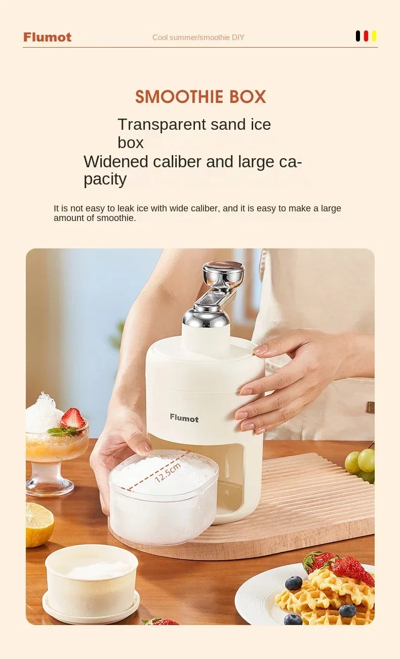 Portable Mini Hand-crank Ice Crusher Slush Machine for Home Use - Easy Ice Making A