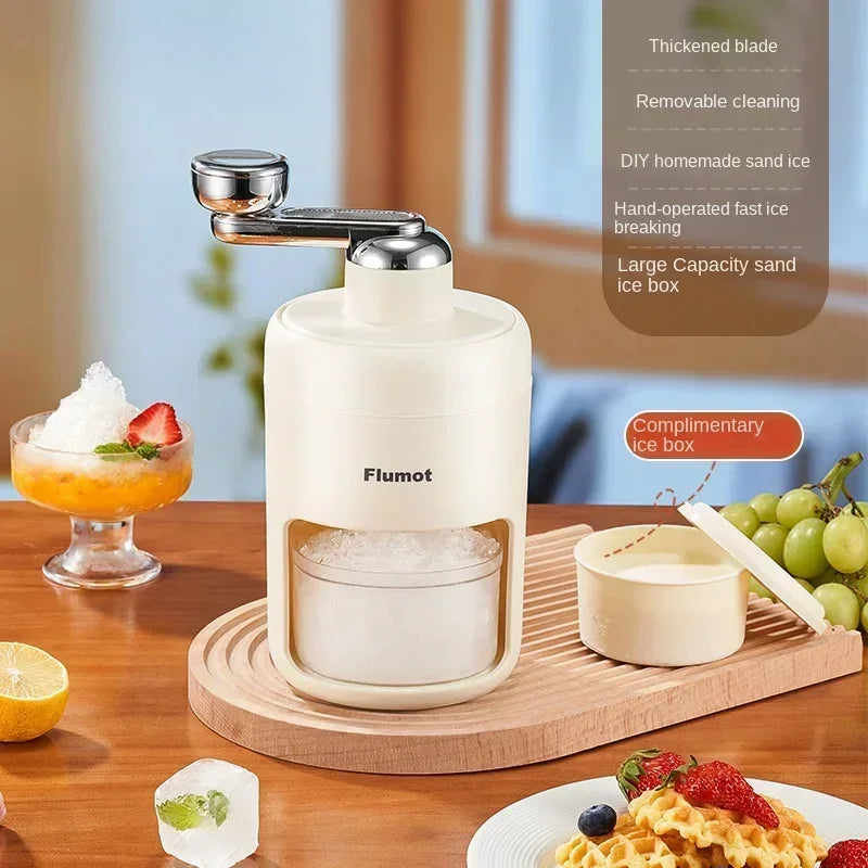 Portable Mini Hand-crank Ice Crusher Slush Machine for Home Use - Easy Ice Making A