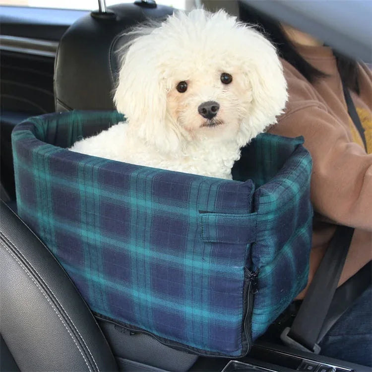 Pet Dog Armrest Booster Interactive Car Seat Safety Tethers Console Travel Carrier With Removable Bed