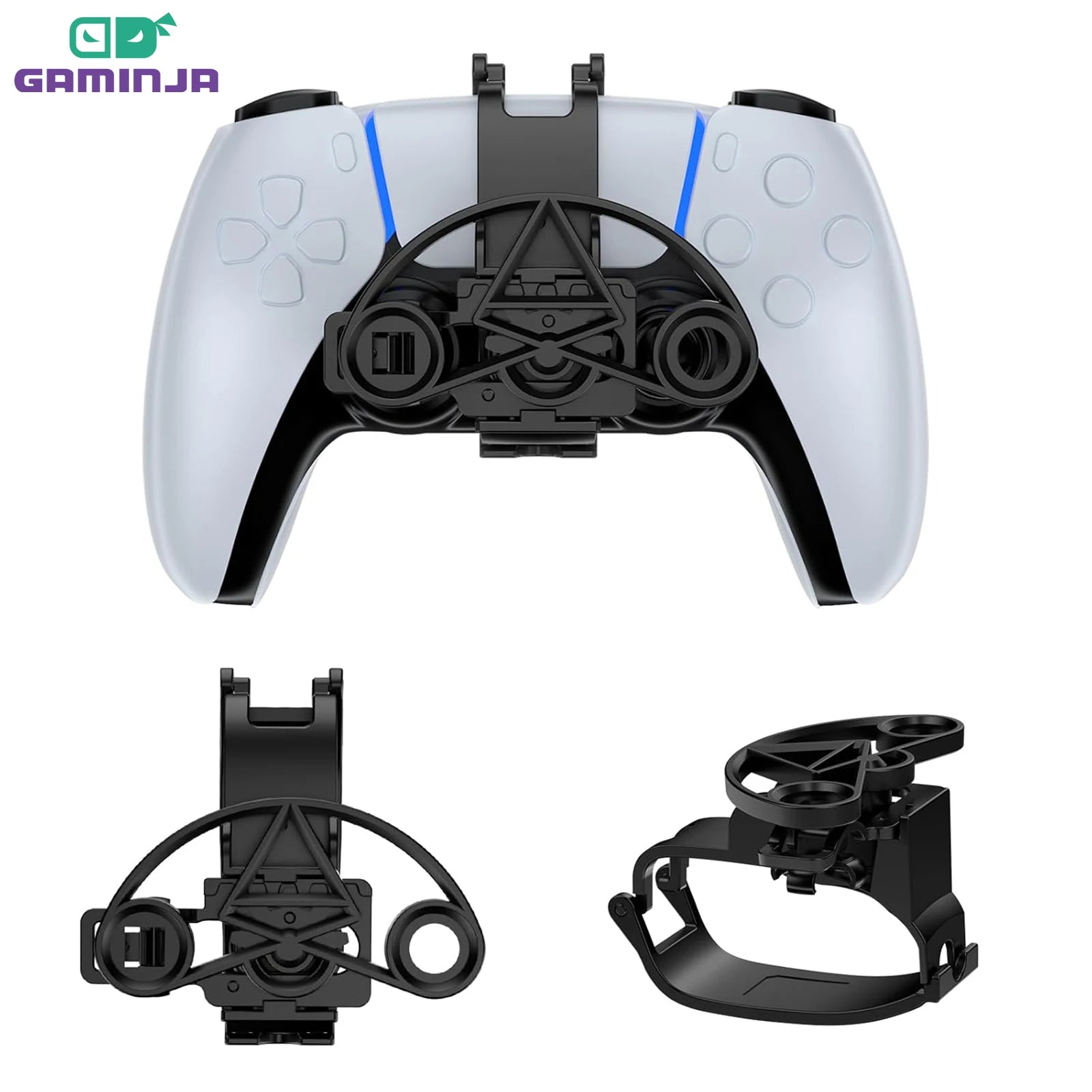 GAMINJA Racing Game Controller Steering Wheel Attachment Accessory For Playstation 5 Mini Steering Wheel For PS5 Game Controller