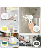 Electric Spin Scrubber, 5 in 1 Electric Cleaning Brush Bathroom Cleaning Brush with 5 Replaceable Heads, Handheld Cleaning Brush