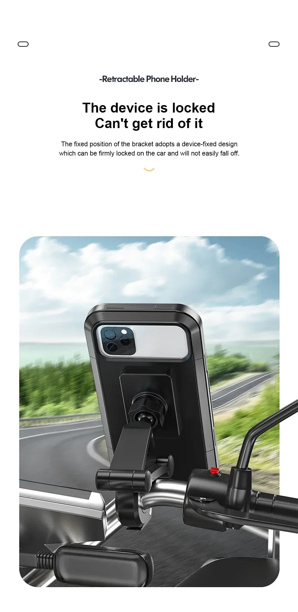 Waterproof Motorcycle Bike Mobile Phone Holder Magnetic Universal Bicycle GPS 360° Swivel Adjustable Motorcycle Cellphone Holde