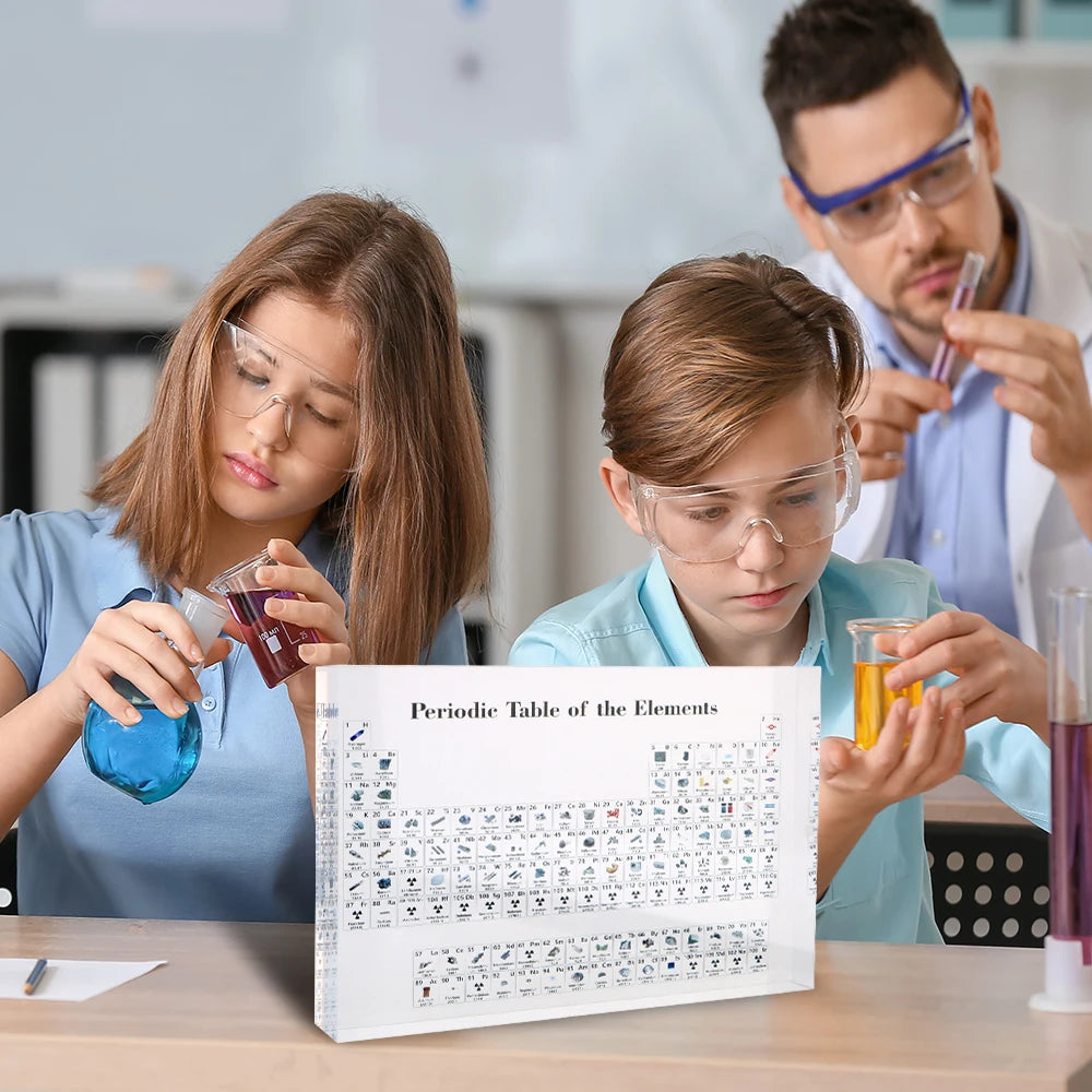 Kids Teaching Tool Crystal Chemical Element Display Periodic Table Of Elements Acrylic Periodic Table Display