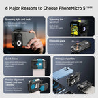 Digital 200X Microscope Lens mini Portable Lenses With LED Fill Lights CPL Filter Phone Adapter For iPhone Android Phones