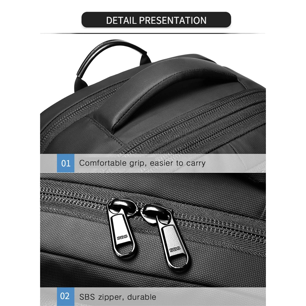 3Pcs Travel Vacuum Compression Backpack 17 inch Laptop Business Backpack Large Capacity Expanded Backpack With Anti-theft Lock