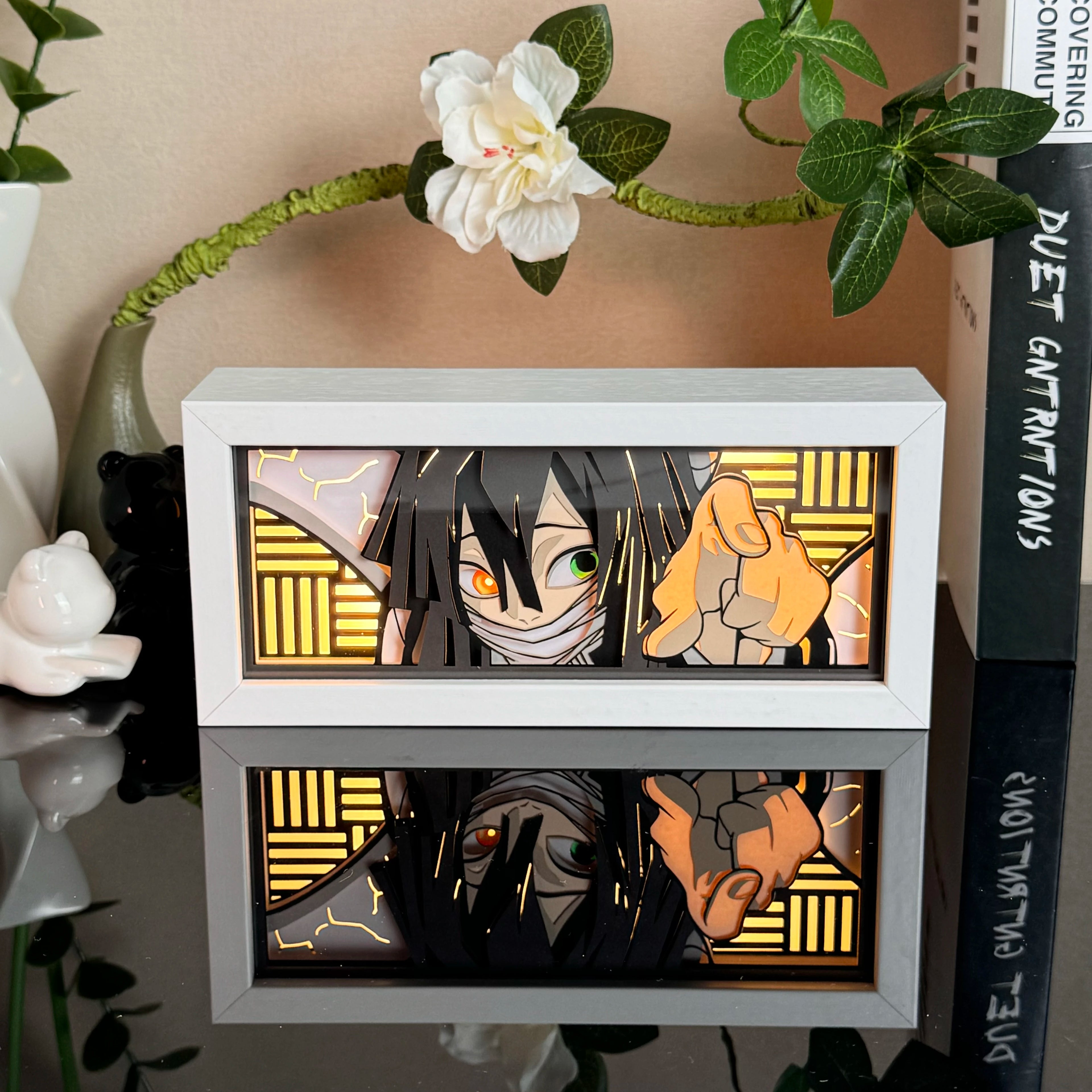 Led Multicolored  Anime Light Box For Bedroom Decoration Paper Cut Shadow Box Birthday Gift Bedside Night Lamp Gifts