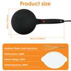 200V 600W Electric Crepe Maker Non-stick Pancake Cooking Machine Electric Baking Pan Kitchen Utensils with Egg Whisk Batter Bowl