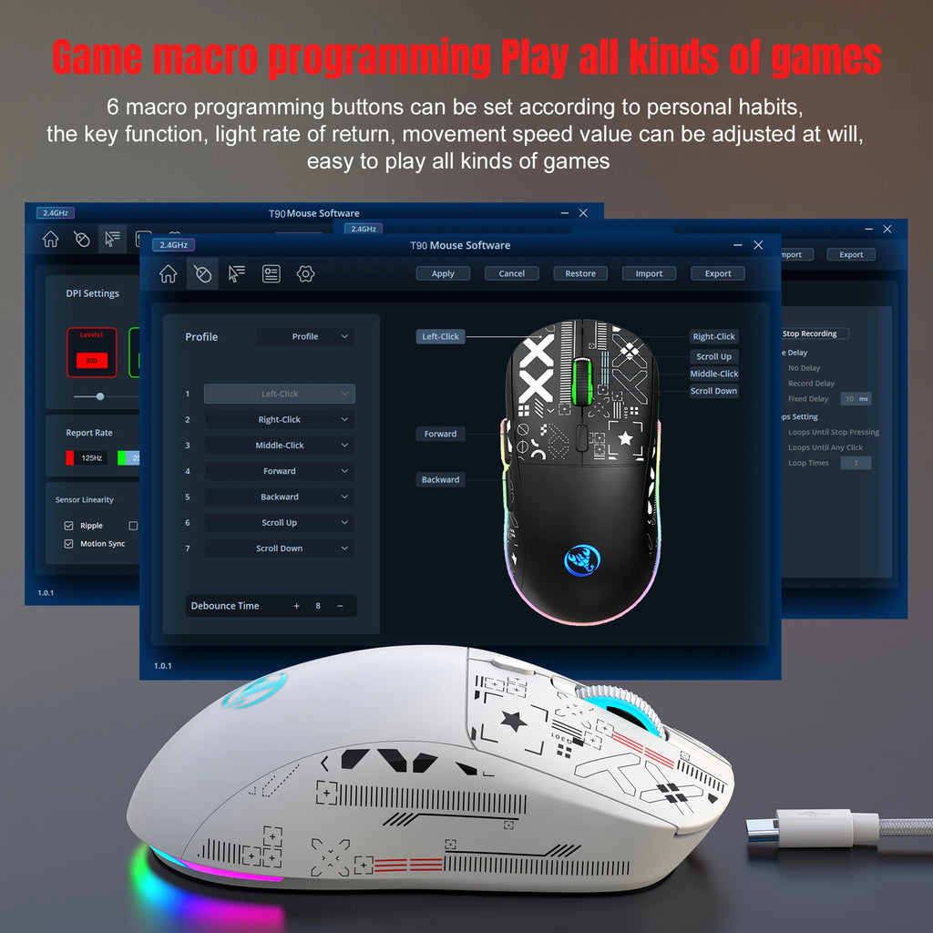 60% Wireless Gaming Keyboard and Mouse Combo, RGB Backlit Quiet Ergonomic Mechanical Feeling Keyboard, Gaming Mouse for Desktop