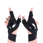 LED Flashlight Luminous Running Gloves Waterproof Cycling Camping Hiking Rescue Glove Lamp Lighting Gloves Fingerless Gloves