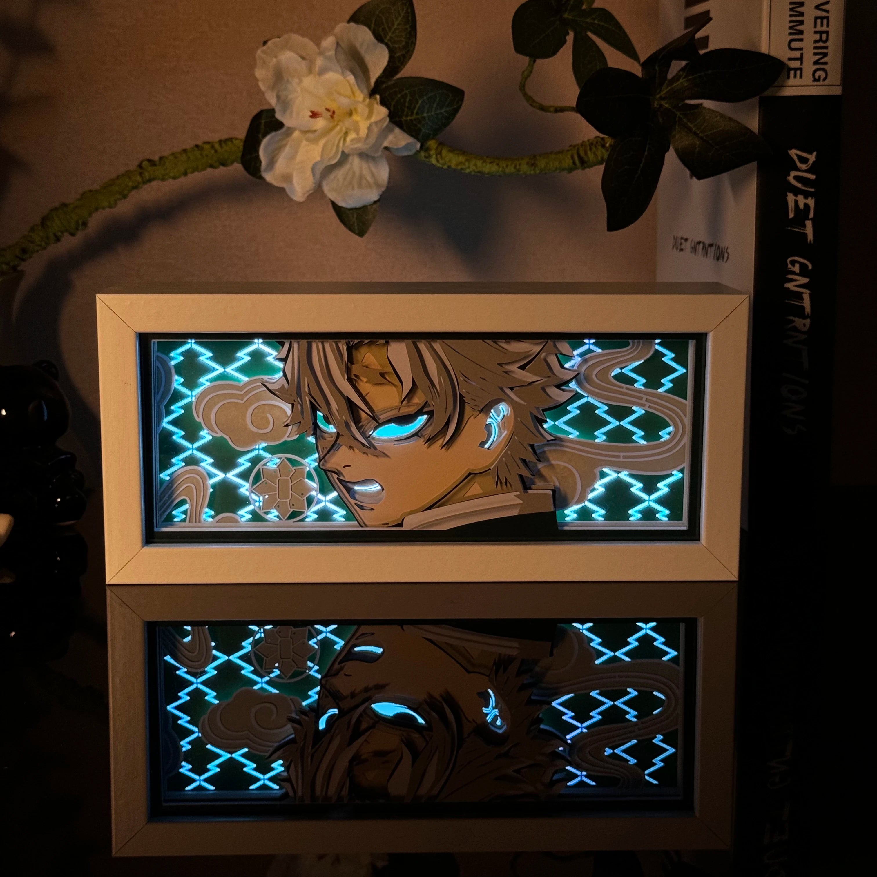 Led Multicolored  Anime Light Box For Bedroom Decoration Paper Cut Shadow Box Birthday Gift Bedside Night Lamp Gifts