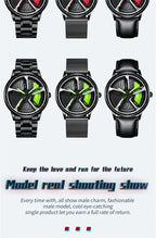 Sports 3D Spinning Mens Watches Car Rim Hub Wheel Watches Waterproof Quartz Car Wristwatch Watch Unique Design Relogio Masculino
