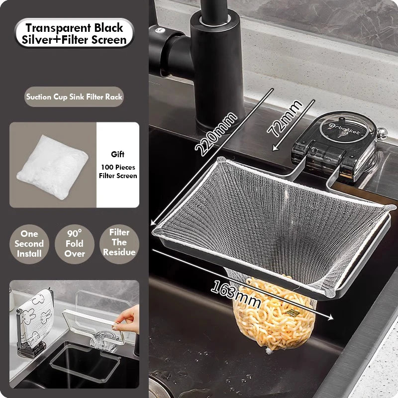 Kitchen Sink Filter  Leakage Drain Hole Filter Trap Screen Suction Cup Drainage Net Frame Iron Disposable Mesh