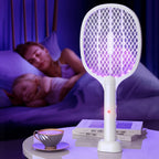 Electric Fly Insect Bug Zapper 2 in 1 Racket Mosquito Killer Fly Swatter Trap USB Rechargeable for Home 3000V UV Light Bug