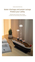 Titanic Ship Model Decoration Air Humidifier 250ml Essential Oil Diffuser Jellyfish Smoke Ring Spray Aroma Diffuser For Home