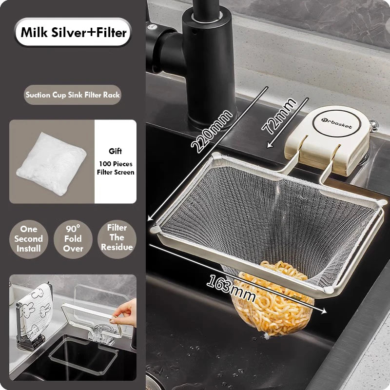 Kitchen Sink Filter  Leakage Drain Hole Filter Trap Screen Suction Cup Drainage Net Frame Iron Disposable Mesh